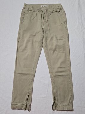 Bullhead Women's Ankle Zip Drawstring Pants in Khaki